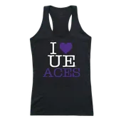 W Republic Women's I Love Tank Shirt University Of Evansville Purple Aces 532-424