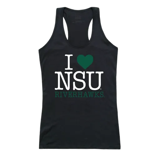 W Republic Women's I Love Tank Shirt Northeastern State University Riverhawks 532-426