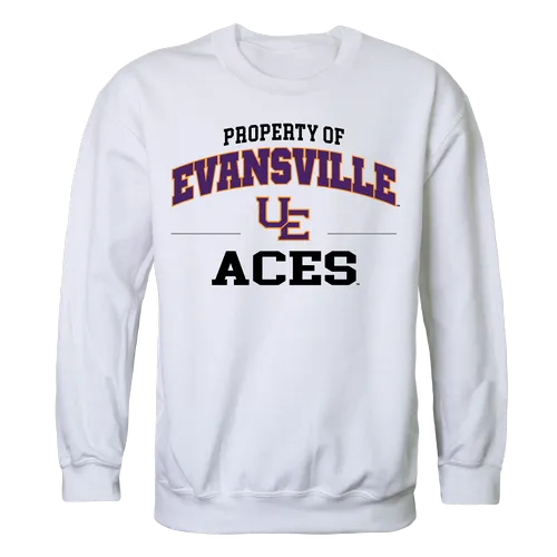 W Republic Property Of Crewneck Sweatshirt University Of Evansville Purple Aces 545-424