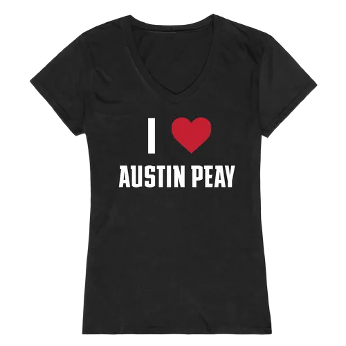 W Republic Women's I Love Shirt Austin Peay State Governors 550-105