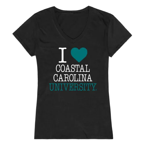 W Republic Women's I Love Shirt Coastal Carolina Chanticleers 550-116