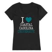 W Republic Women's I Love Shirt Coastal Carolina Chanticleers 550-116