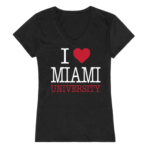 W Republic Women's I Love Shirt Miami Of Ohio Redhawks 550-131