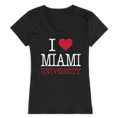 W Republic Women's I Love Shirt Miami Of Ohio Redhawks 550-131