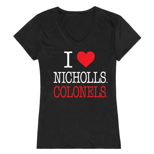 W Republic Women's I Love Shirt Nicholls State Colonels 550-138