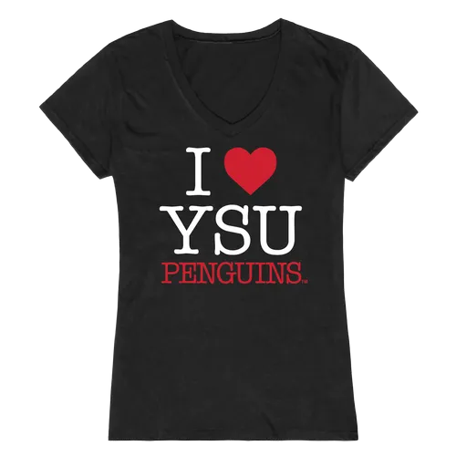 W Republic Women's I Love Shirt Youngstown State Penguins 550-159