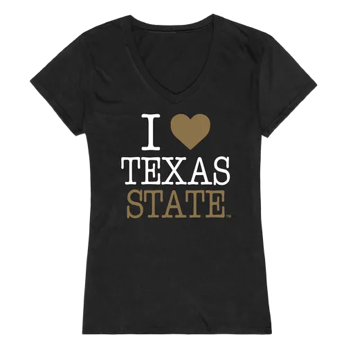 W Republic Women's I Love Shirt Texas State Bobcats 550-181