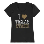 W Republic Women's I Love Shirt Texas State Bobcats 550-181