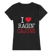 W Republic Women's I Love Shirt Louisiana Lafayette Ragin Cajuns 550-189