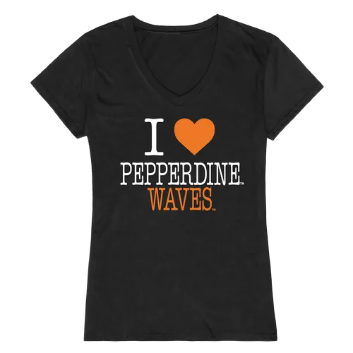 W Republic Women's I Love Shirt Pepperdine Waves 550-196