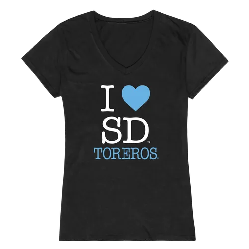 W Republic Women's I Love Shirt San Diego Toreros 550-197