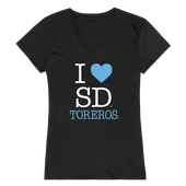 W Republic Women's I Love Shirt San Diego Toreros 550-197