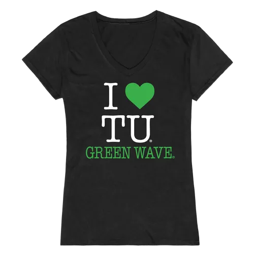 W Republic Women's I Love Shirt Tulane Green Wave 550-198