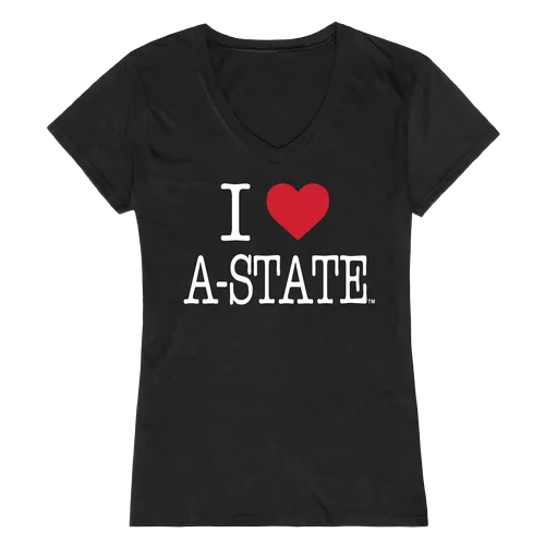 W Republic Women's I Love Shirt Arkansas State Red Wolves 550-211