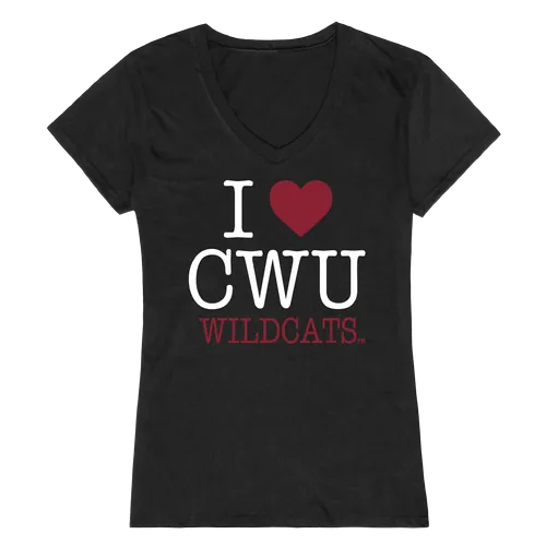 W Republic Women's I Love Shirt Central Washington Wildcats 550-213