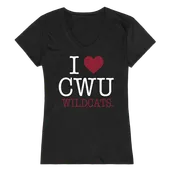 W Republic Women's I Love Shirt Central Washington Wildcats 550-213