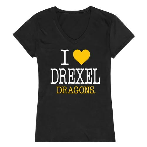 W Republic Women's I Love Shirt Drexel University Dragons 550-215