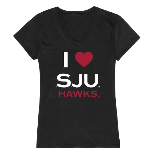 W Republic Women's I Love Shirt Saint Joseph's University Hawks 550-232