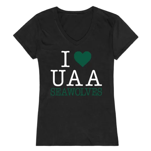 W Republic Women's I Love Shirt University Of Alaska Anchorage Seawolves 550-259