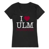 W Republic Women's I Love Shirt Louisiana-Monroe Warhawks 550-331