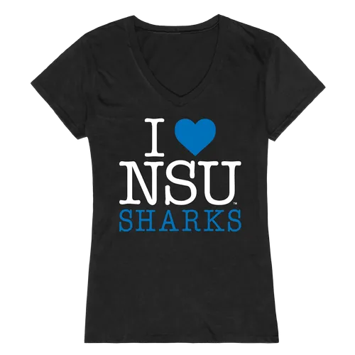 W Republic Women's I Love Shirt Nova Southeastern Sharks 550-358