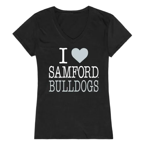 W Republic Women's I Love Shirt Samford University Bulldogs 550-375