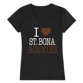 W Republic Women's I Love Shirt Saint Bonaventure University Bonnies 550-386