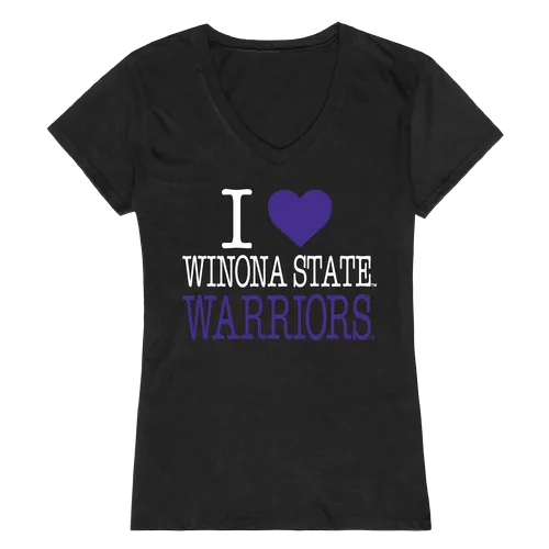 W Republic Women's I Love Shirt Winona State Warriors 550-408