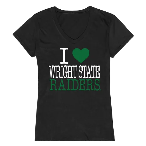 W Republic Women's I Love Shirt Wright State University Raiders 550-416