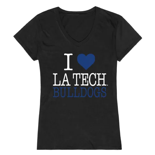 W Republic Women's I Love Shirt Louisiana Tech Bulldogs 550-419