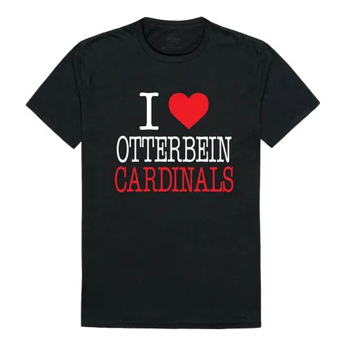 W Republic I Love Tee Shirt Otterbein University Cardinals 551-361