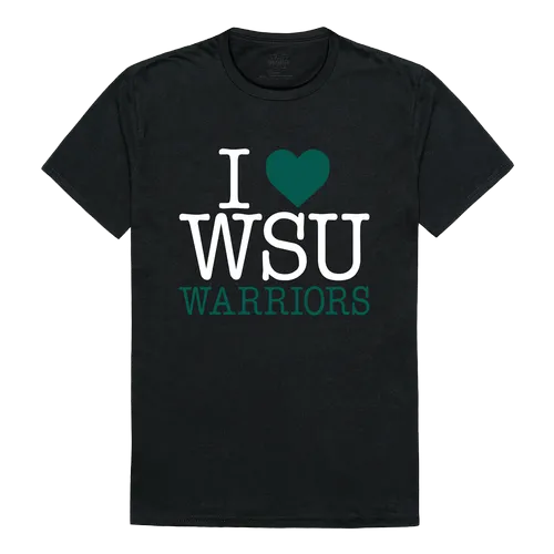 W Republic I Love Tee Shirt Wayne State Warriors 551-400