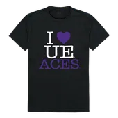 W Republic I Love Tee Shirt University Of Evansville Purple Aces 551-424