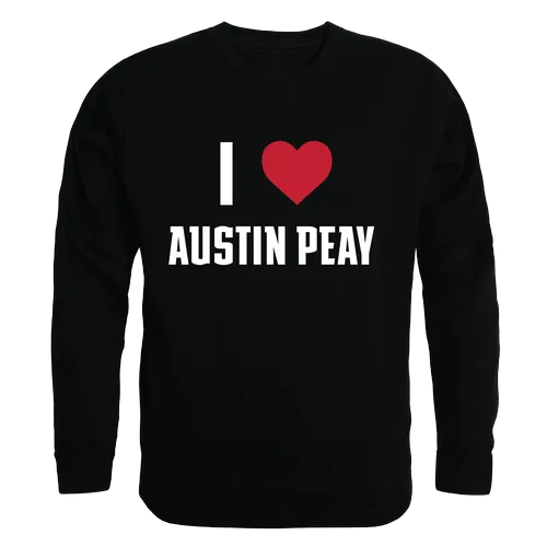 W Republic I Love Crewneck Sweatshirt Austin Peay State Governors 552-105