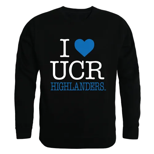 W Republic I Love Crewneck Sweatshirt Uc Riverside Highlanders 552-111