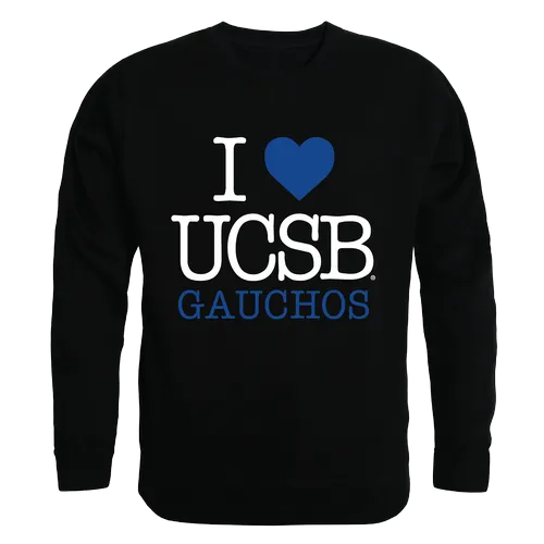 W Republic I Love Crewneck Sweatshirt Uc Santa Barbara Gauchos 552-112