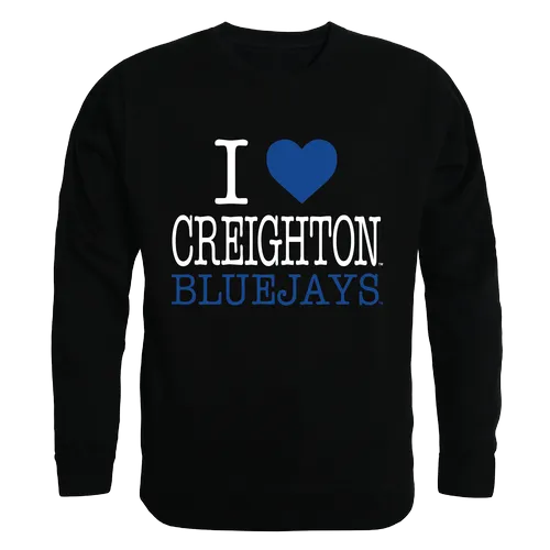 W Republic I Love Crewneck Sweatshirt Creighton University Bluejays 552-118