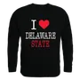 W Republic I Love Crewneck Sweatshirt Delaware State University Hornets 552-120