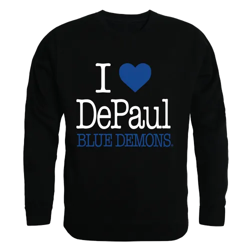W Republic I Love Crewneck Sweatshirt Depaul Blue Demons 552-121
