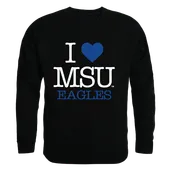 W Republic I Love Crewneck Sweatshirt Morehead State Eagles 552-134