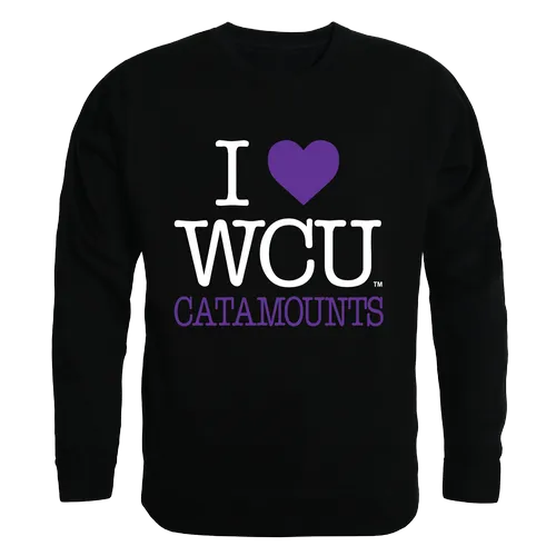 W Republic I Love Crewneck Sweatshirt Western Carolina Catamounts 552-156