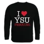 W Republic I Love Crewneck Sweatshirt Youngstown State Penguins 552-159