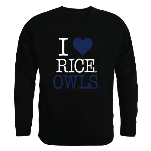 W Republic I Love Crewneck Sweatshirt Rice Owls 552-172