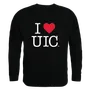 W Republic I Love Crewneck Sweatshirt Illinois-Chicago Flames 552-180