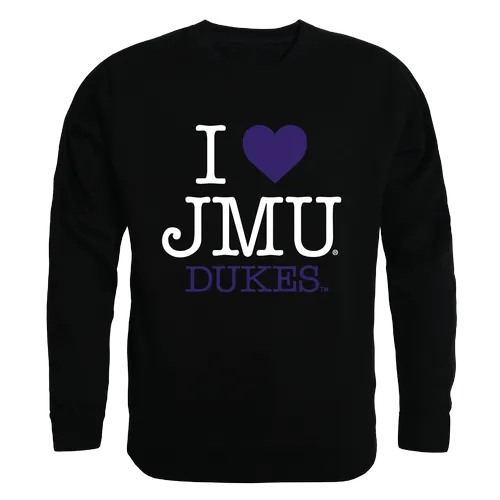 W Republic I Love Crewneck Sweatshirt James Madison Dukes 552-188