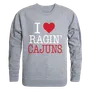 W Republic I Love Crewneck Sweatshirt Louisiana Lafayette Ragin Cajuns 552-189