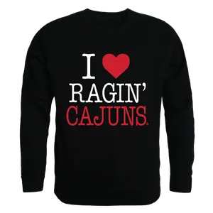 W Republic I Love Crewneck Sweatshirt Louisiana Lafayette Ragin Cajuns 552-189
