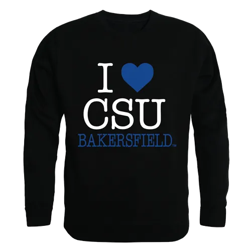 W Republic I Love Crewneck Sweatshirt Cal State Bakersfield Roadrunners 552-203