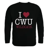 W Republic I Love Crewneck Sweatshirt Central Washington Wildcats 552-213