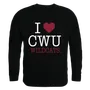 W Republic I Love Crewneck Sweatshirt Central Washington Wildcats 552-213